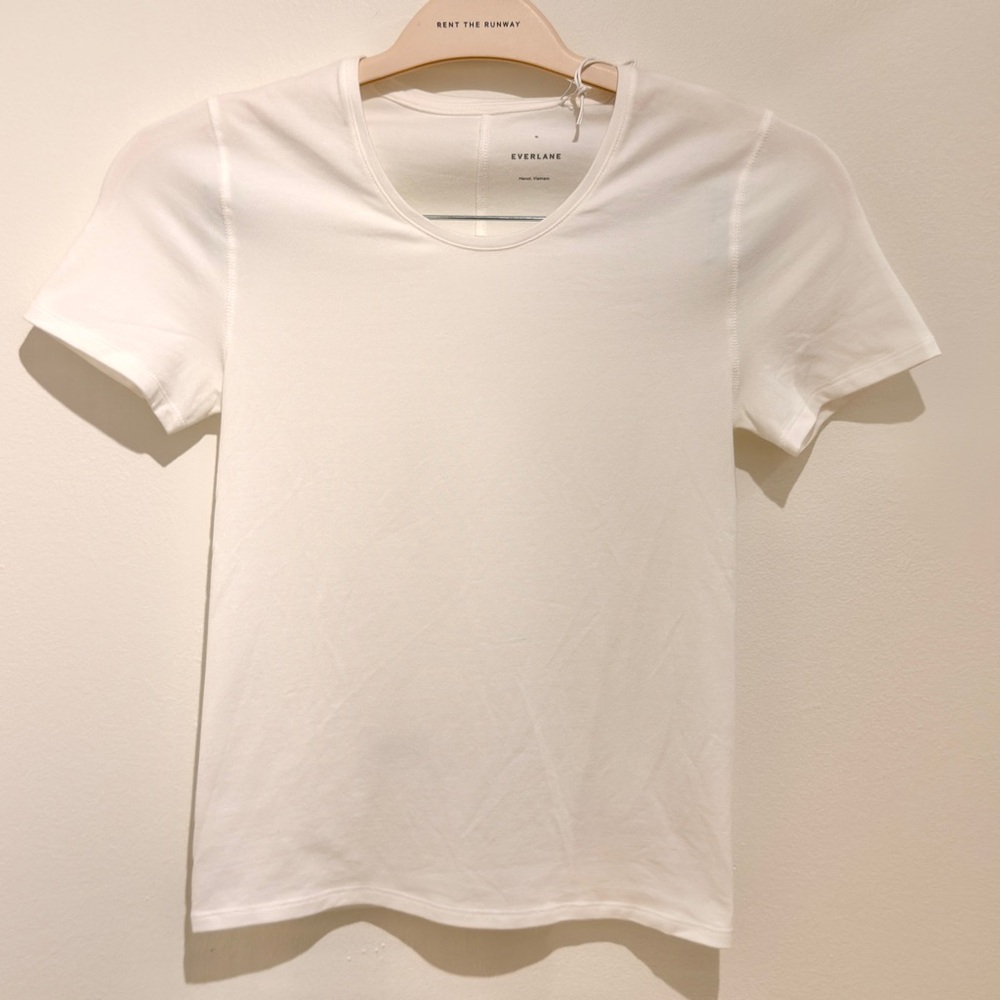 NWT Everlane Supima Form Crew Neck Tee White Size S - Picture 6 of 9